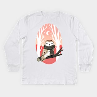 Winter Owl Kids Long Sleeve T-Shirt